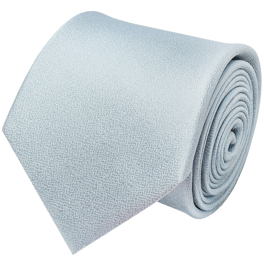 Plain Steel Blue Silk Classic Mens Tie 2
