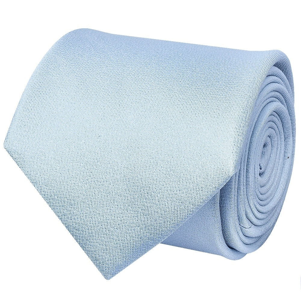 Plain Light Blue Silk Classic Mens Tie And Pocket Square Set 3