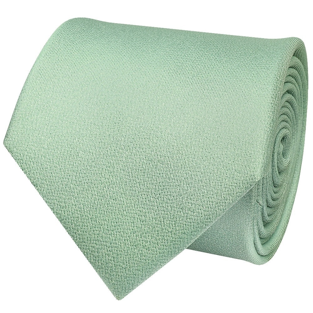 Plain Sea Grass Silk Classic Mens Tie And Pocket Square Set 3
