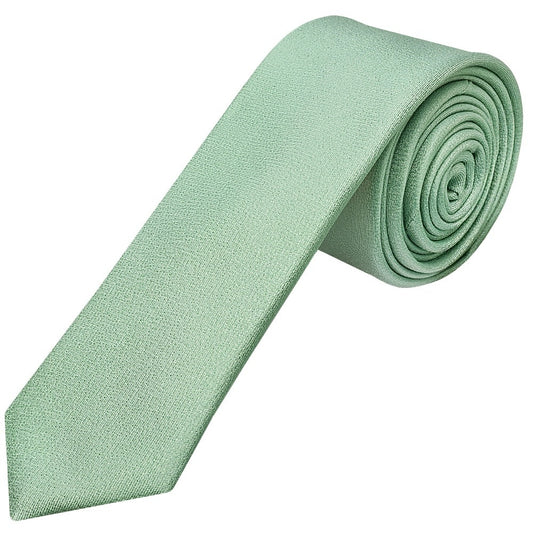 Plain Sea Grass Silk Skinny Boys Tie And Pocket Square Set 2