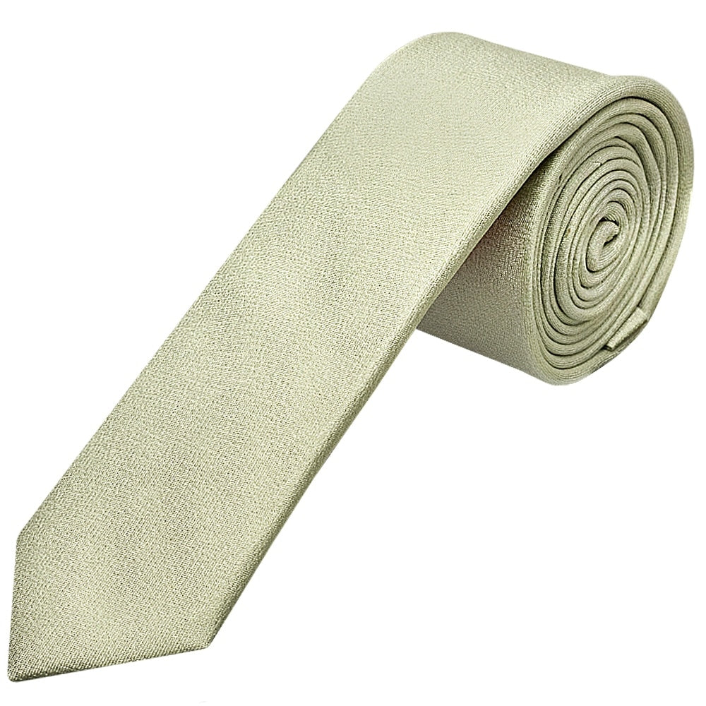 Plain Sage Green Silk Skinny Mens Tie 1