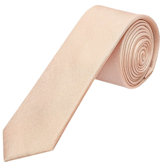 Plain Nude Silk Skinny Boys Tie 1