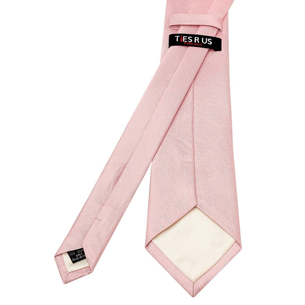 Plain Dusty Rose Silk Classic Mens Tie And Pocket Square Set 4