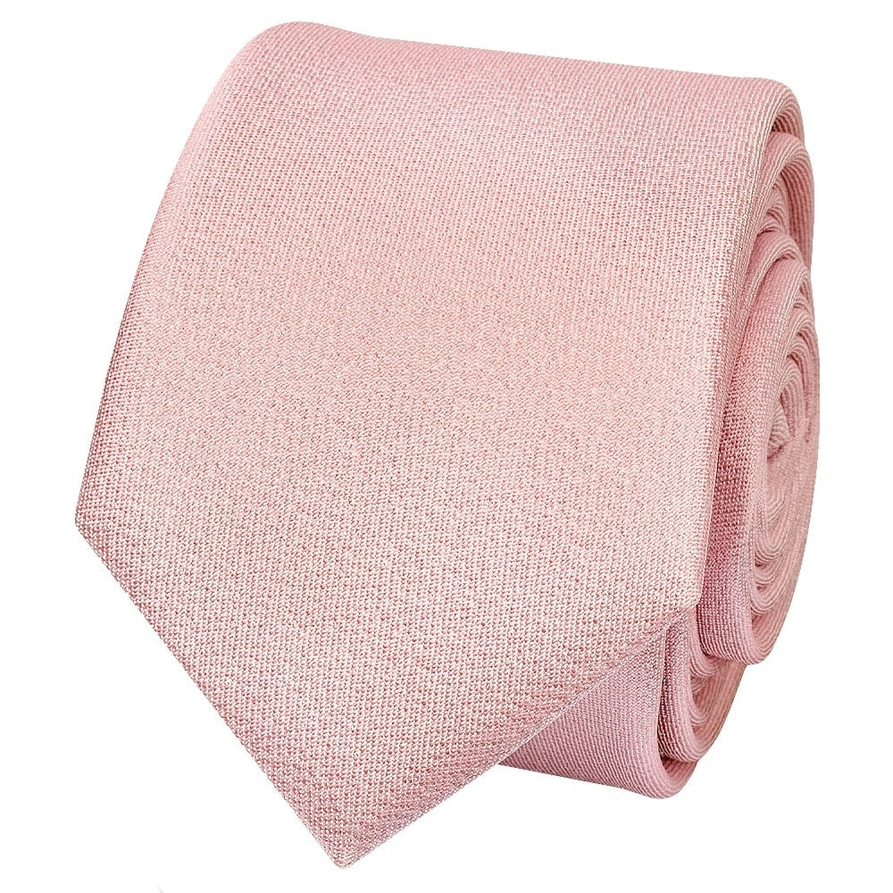 Plain Dusty Rose Silk Skinny Boys Tie And Pocket Square Set 3