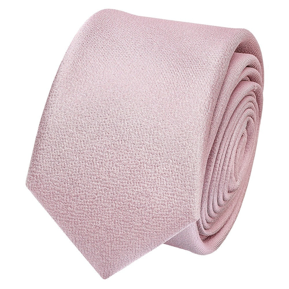 Plain Lilac Pink Silk Skinny Boys Tie And Pocket Square Set 3