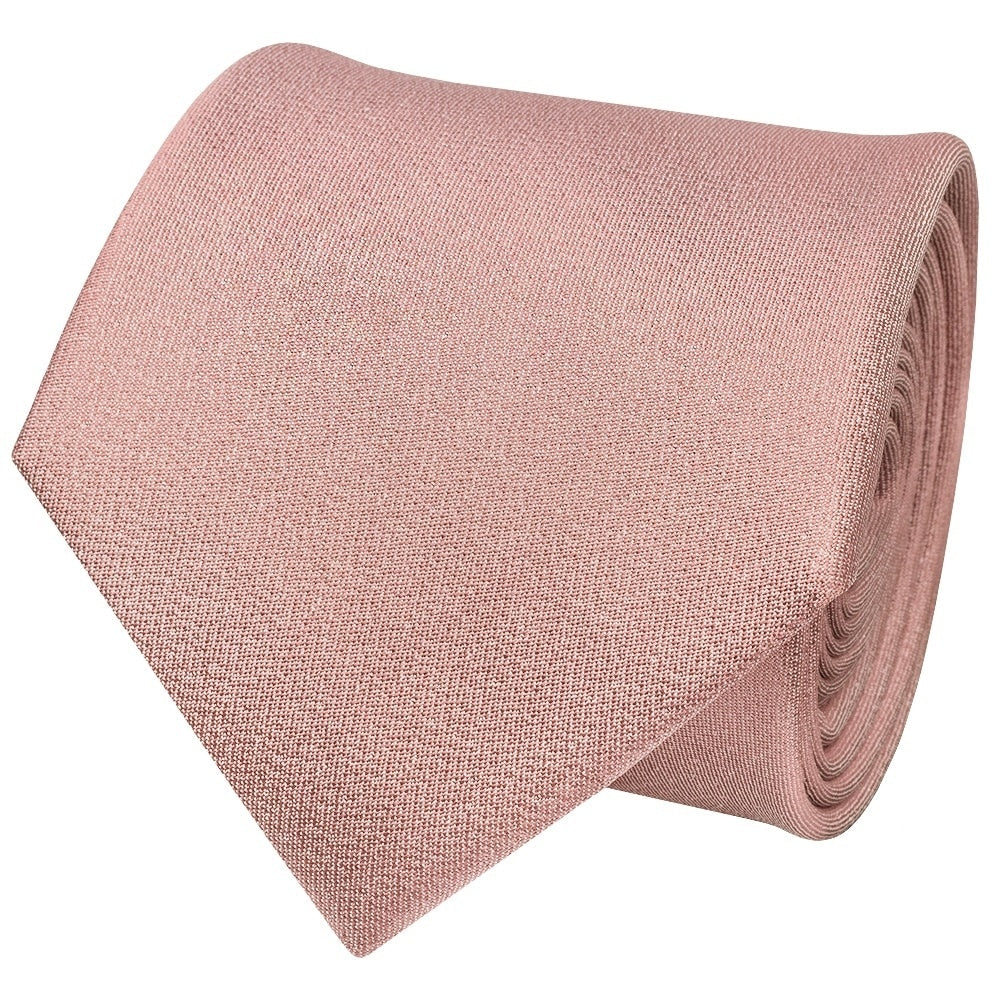Plain Rose Gold Silk Classic Mens Tie And Pocket Square Set 3
