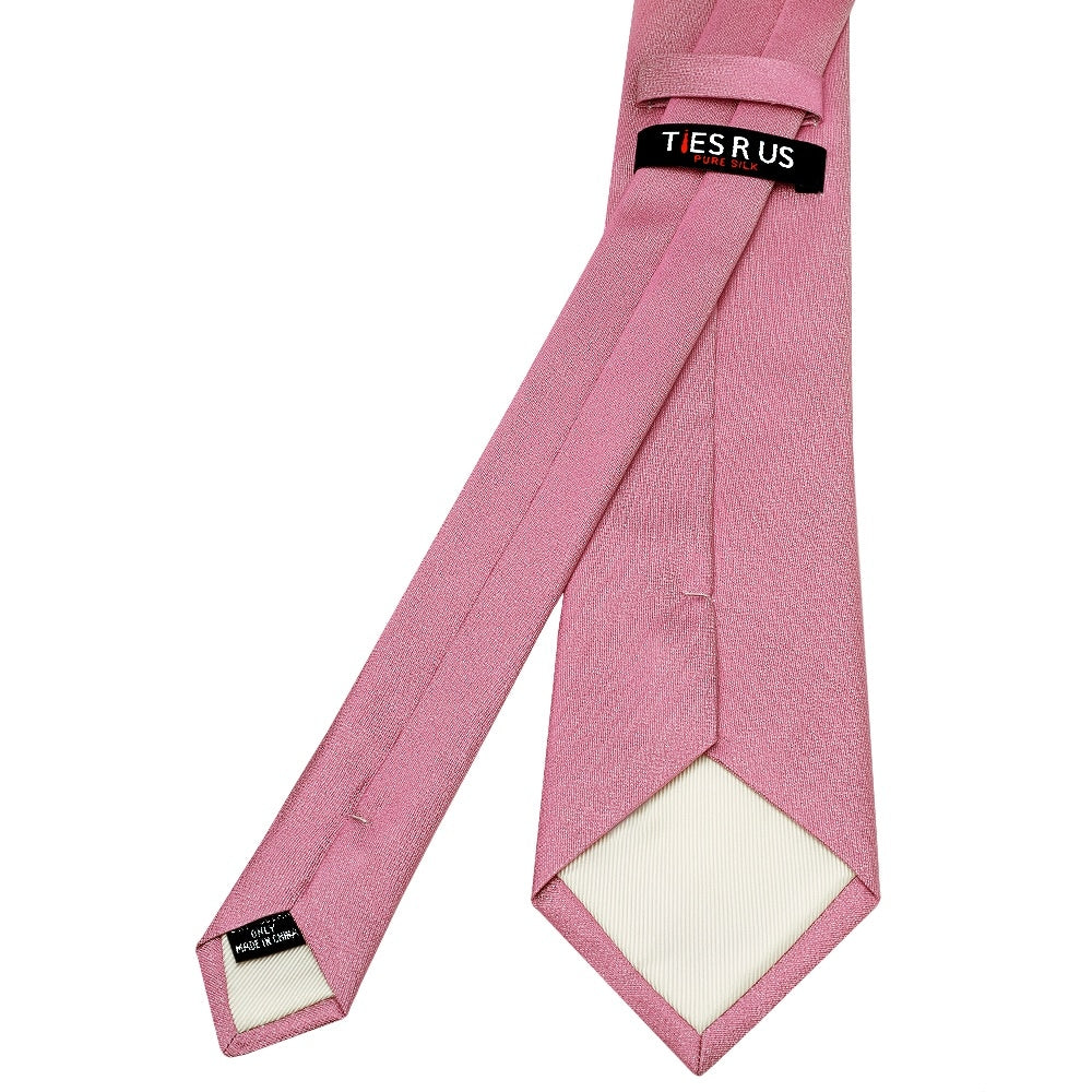 Plain Dusty Pink Silk Classic Mens Tie 3