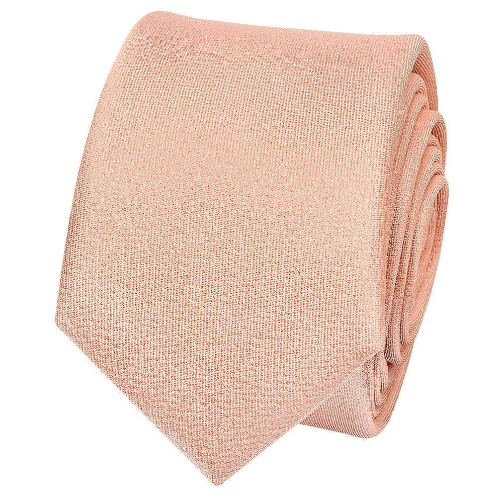 Plain Rose Quartz Silk Skinny Mens Tie 2