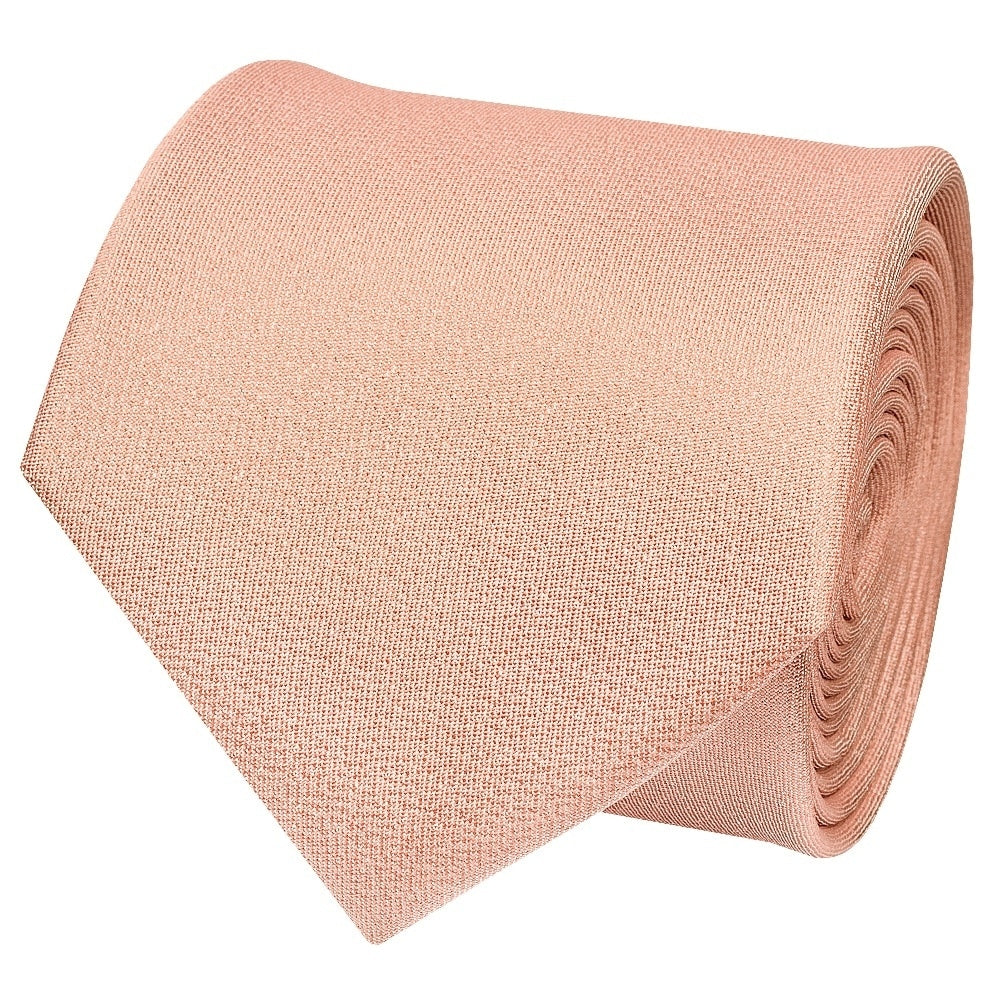 Plain Rose Quartz Silk Classic Mens Tie And Pocket Square Set 3