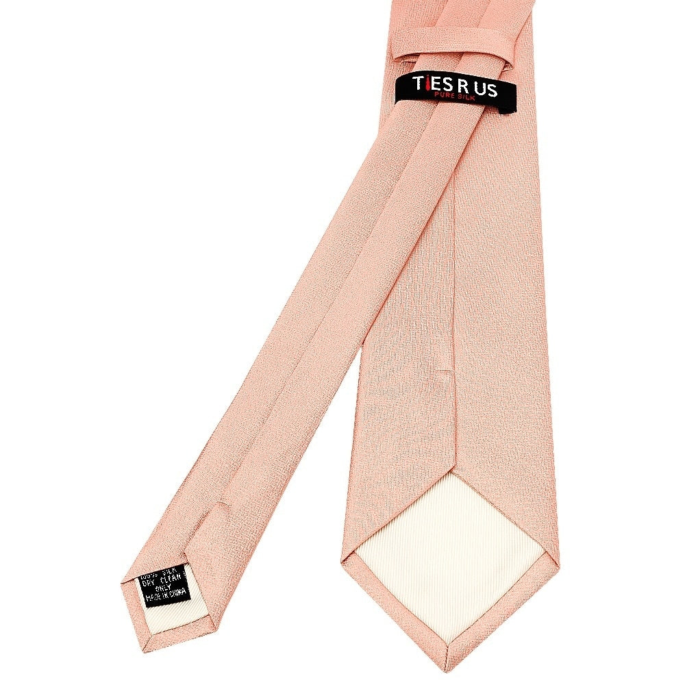 Plain Rose Quartz Silk Classic Mens Tie And Pocket Square Set 4