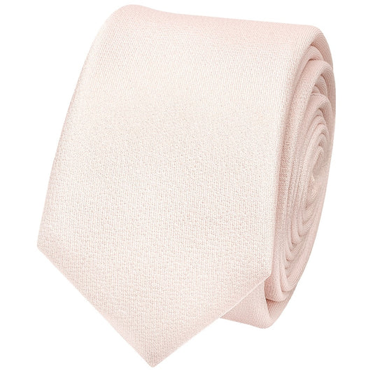 Plain Blush Silk Skinny Mens Tie 2