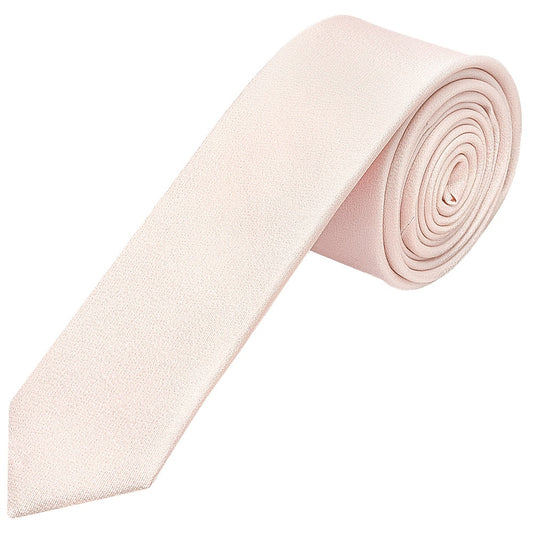 Plain Blush Silk Skinny Boys Tie 1