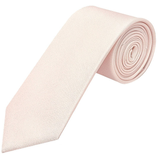 Plain Blush Silk Classic Mens Tie And Pocket Square Set 2