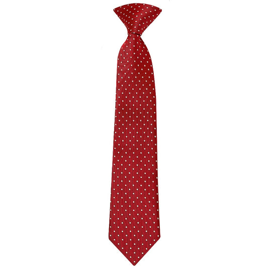 Boys Pre Tied Red And White Polka Dot Tie Age 4 7 1