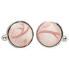 Rose Quartz Floral Cufflinks
