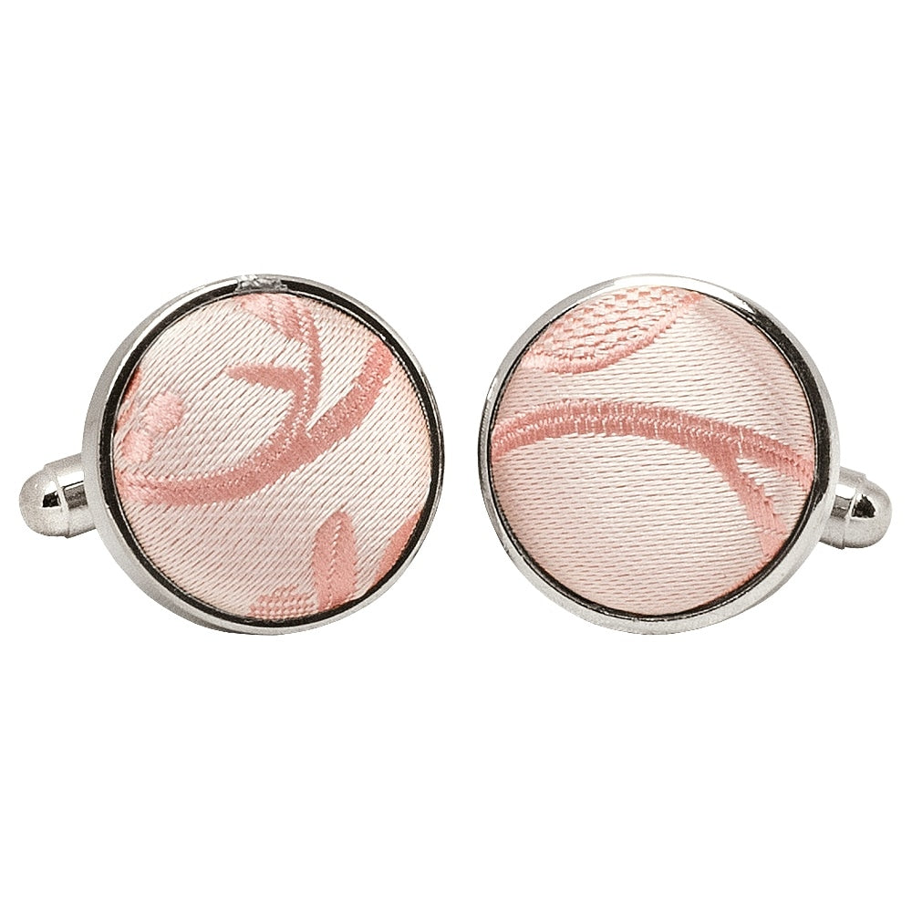 Rose Quartz Floral Cufflinks 1