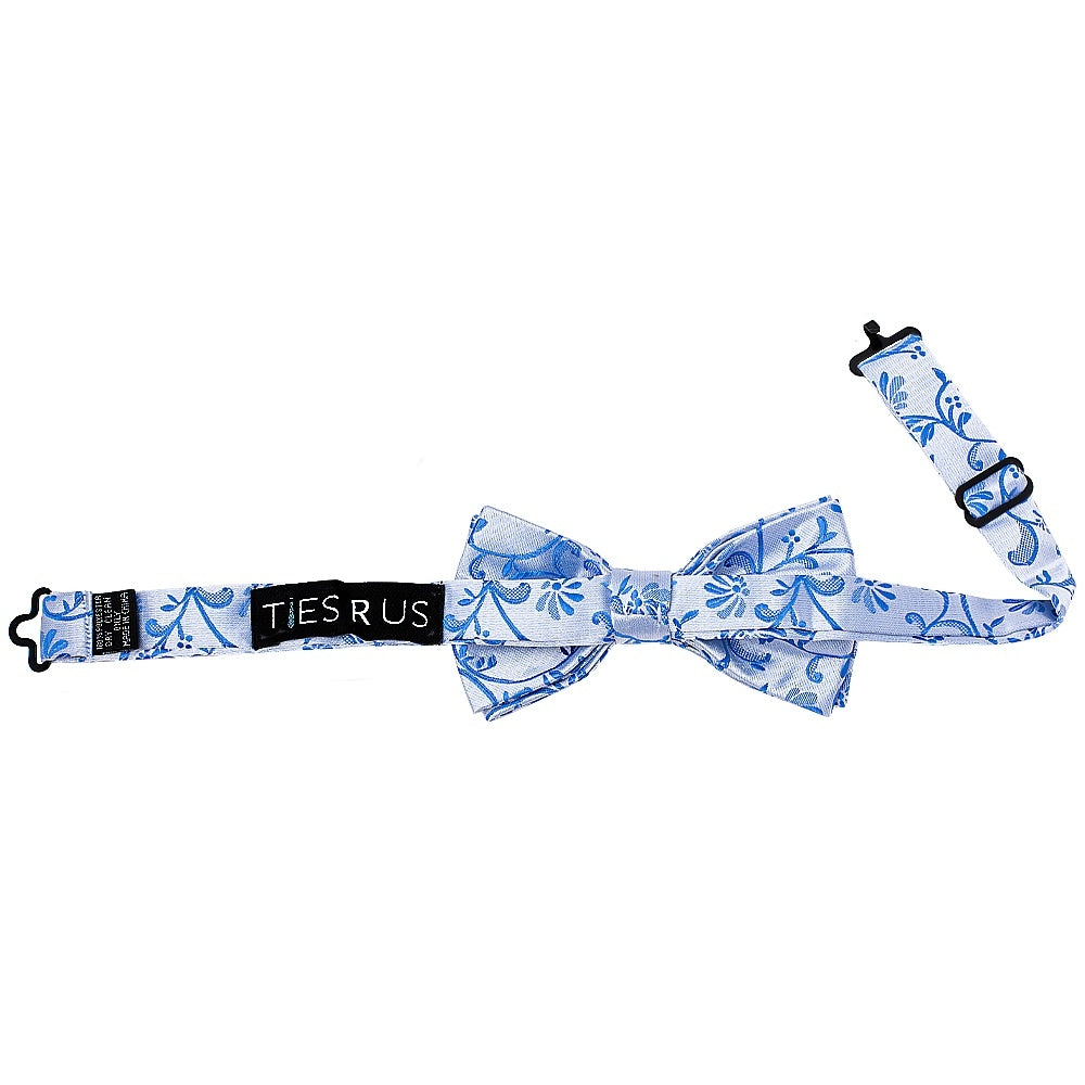 Pre Tied Royal Blue Floral Boys Bow Tie Age 4 7 2