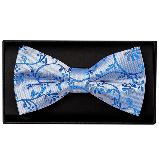 Royal Blue Floral Handmade Mens Bow Tie 1