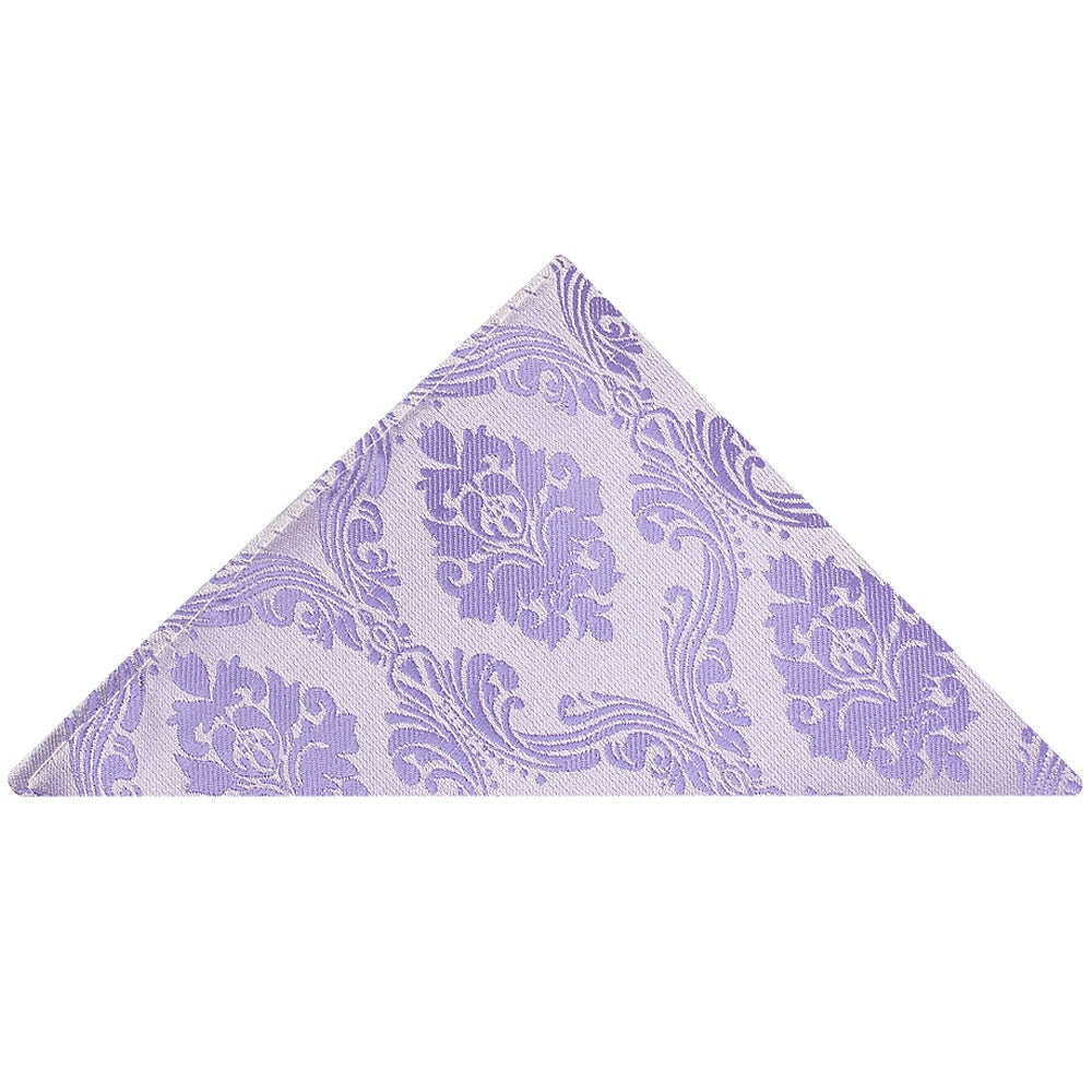 Lilac Paisley Skinny Mens Tie And Pocket Square Set 6