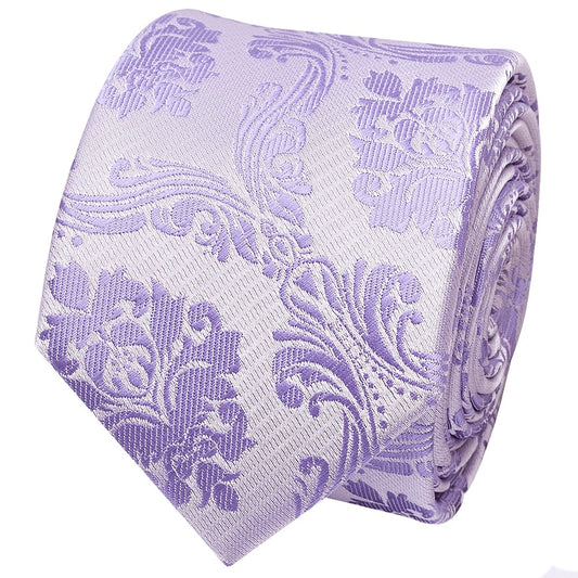 Lilac Paisley Skinny Boys Tie 2