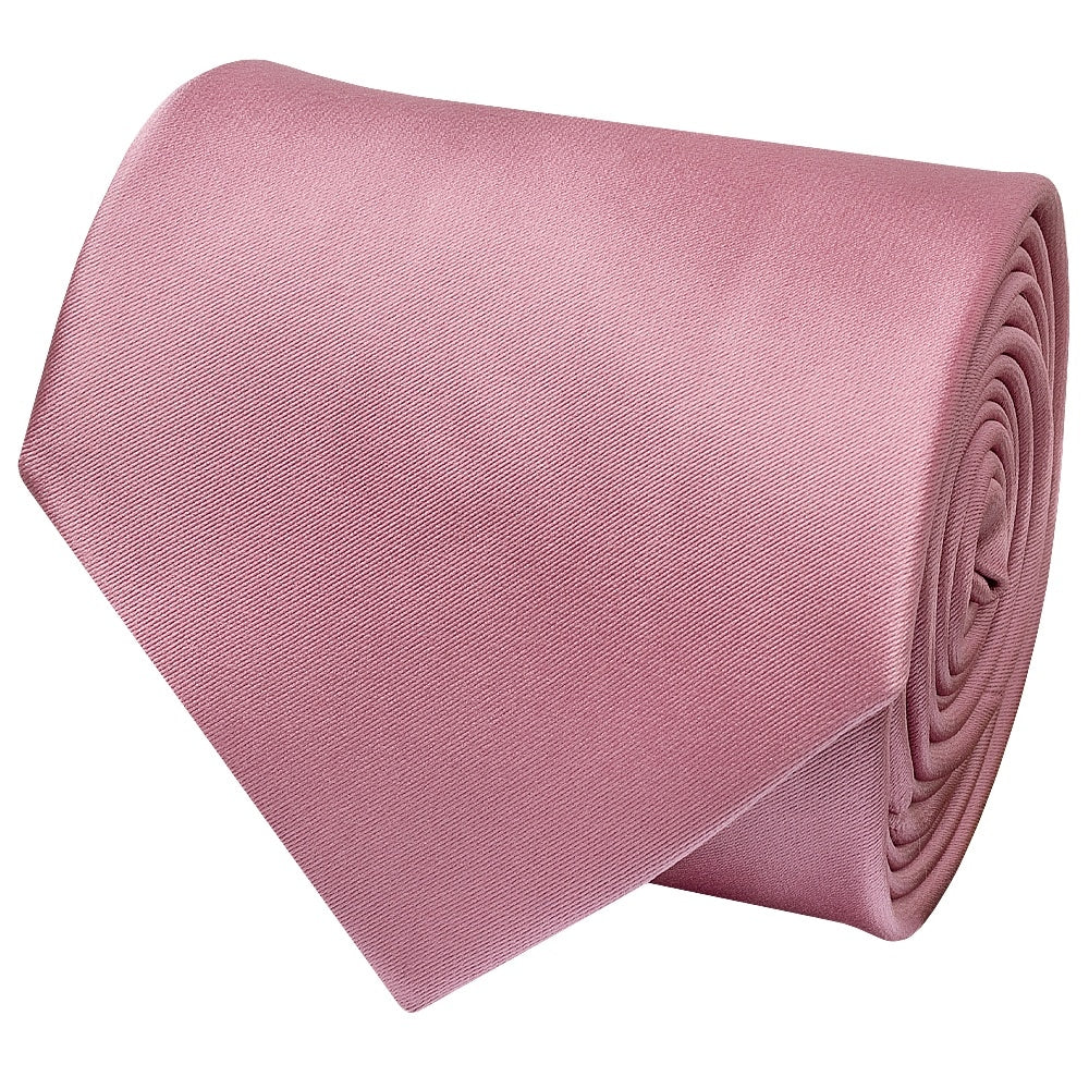Plain Dusty Pink Satin Classic Mens Tie And Pocket Square Set 4