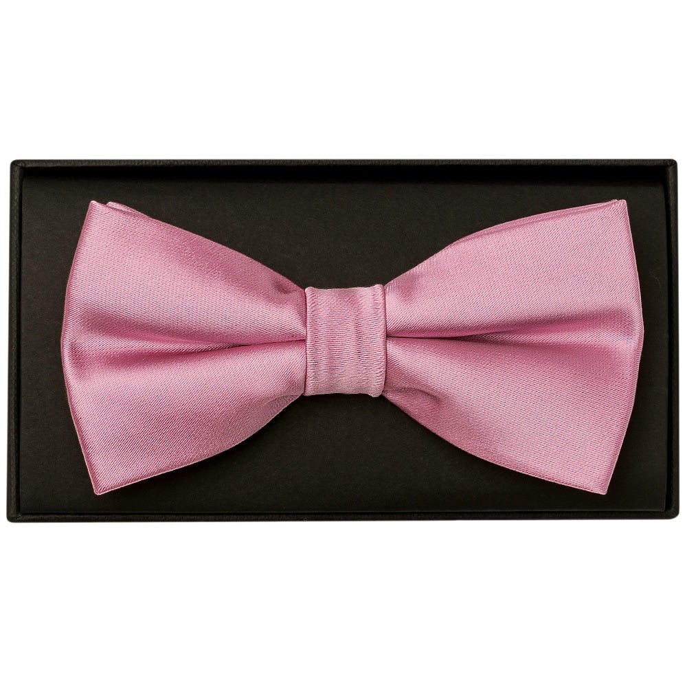 Plain Dusty Pink Hand Made Mens Bow Tie And Pocket Square Set 2
