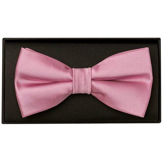 Plain Dusty Pink Hand Made Mens Bow Tie And Pocket Square Set 2