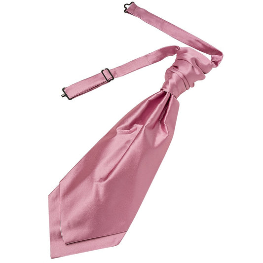 Plain Dusty Pink Satin Mens Cravat Tie 1