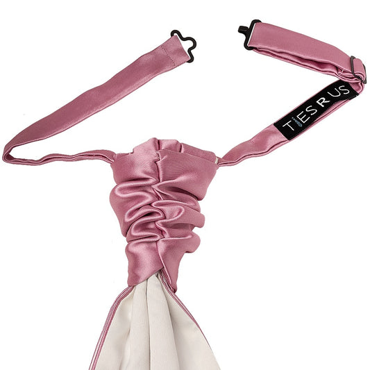 Plain Dusty Pink Satin Mens Cravat Tie 2