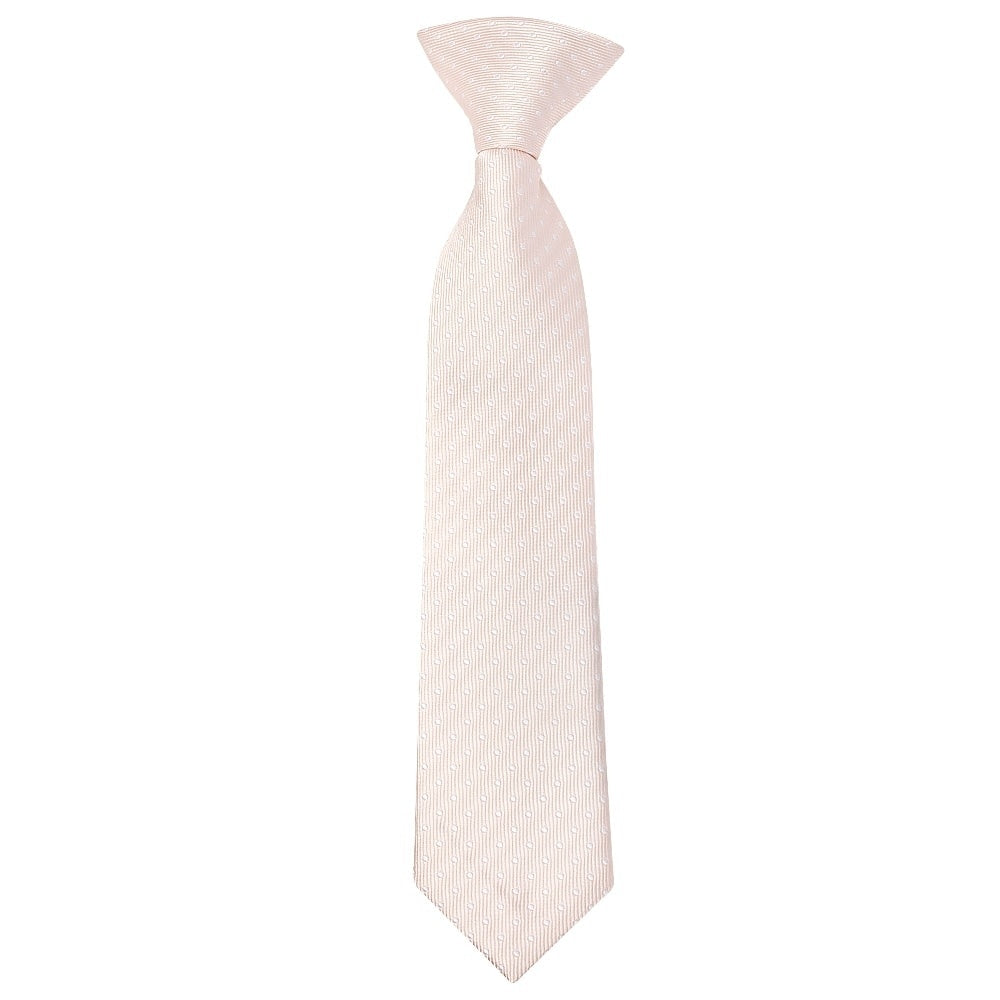 Pre Tied Blush Polka Dot Boys Tie And Pocket Square Set Age 4 7 2