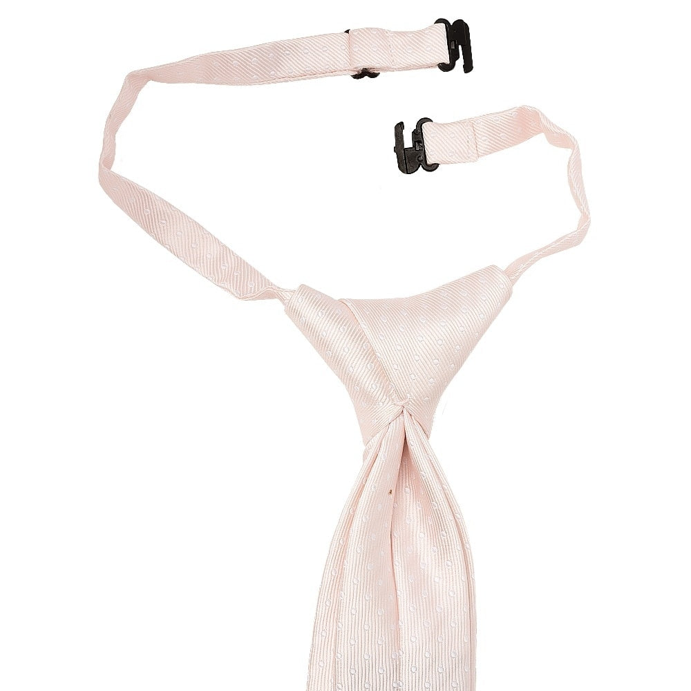 Pre Tied Blush Polka Dot Boys Tie And Pocket Square Set Age 4 7 3
