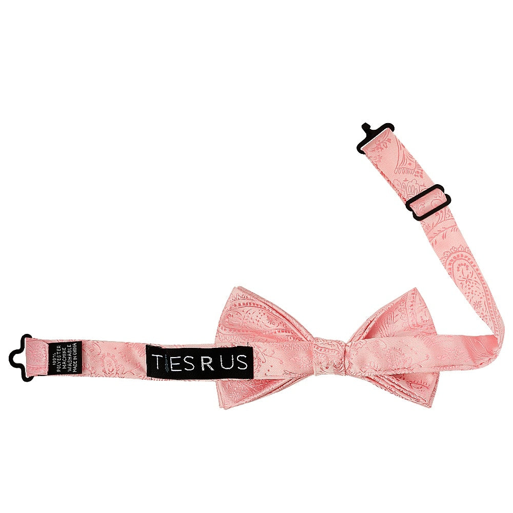 Pre Tied Light Pink Paisley Boys Bow Tie Age 8 11 2