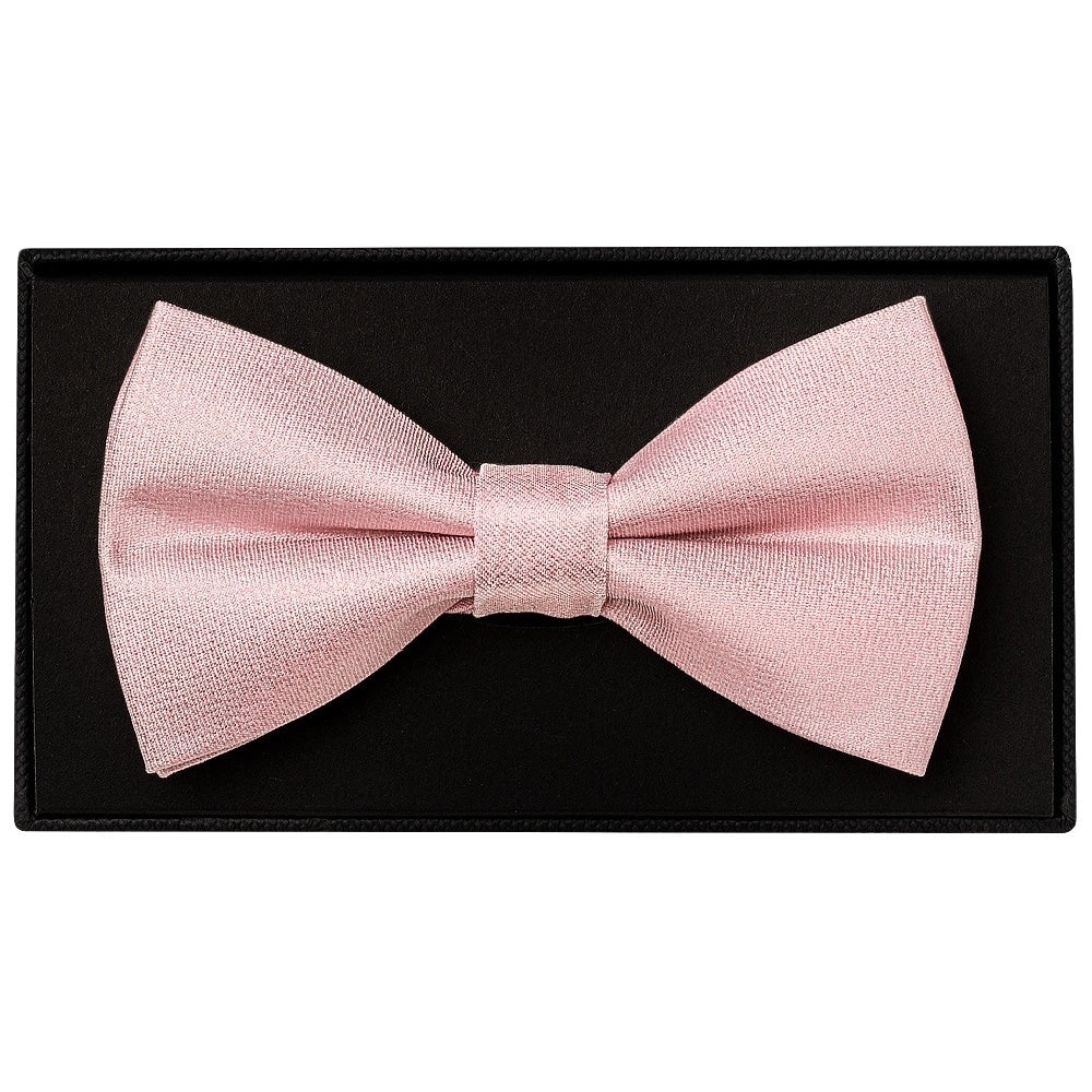 Plain Dusty Rose Silk Mens Bow Tie And Pocket Square Set 2