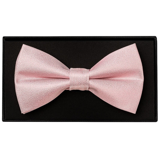 Plain Dusty Rose Silk Mens Bow Tie And Pocket Square Set 2