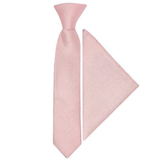 Pre Tied Dusty Rose Silk Boys Tie And Pocket Square Set Age 4 7 1