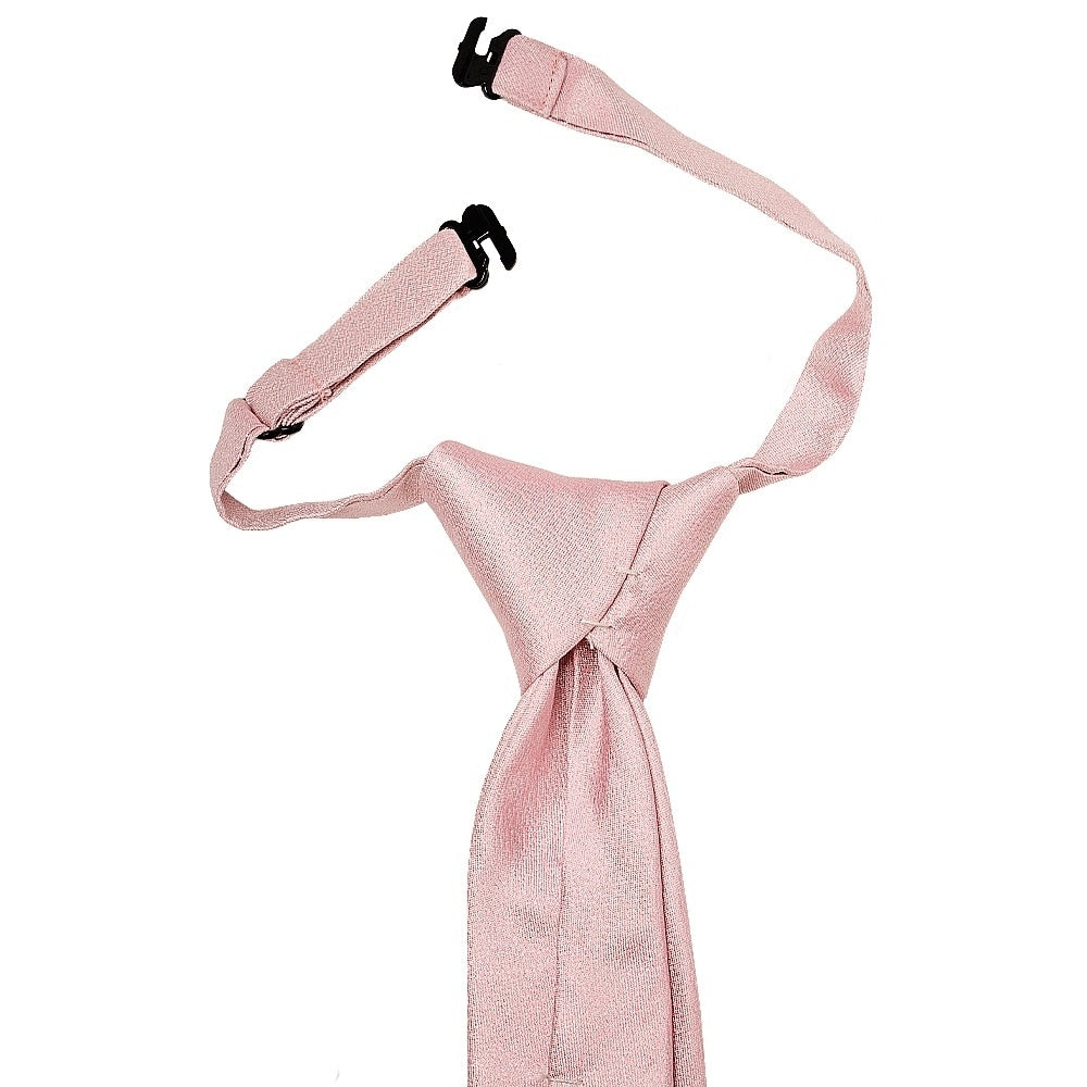 Pre Tied Dusty Rose Silk Boys Tie And Pocket Square Set Age 4 7 3