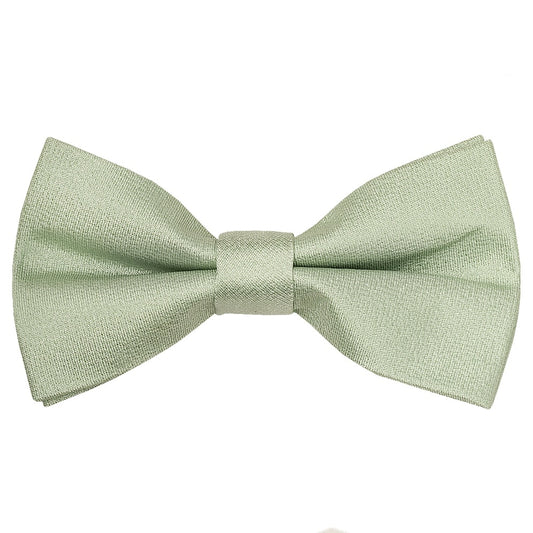 Pre Tied Light Sage Green Silk Boys Bow Tie Age 8 11 1