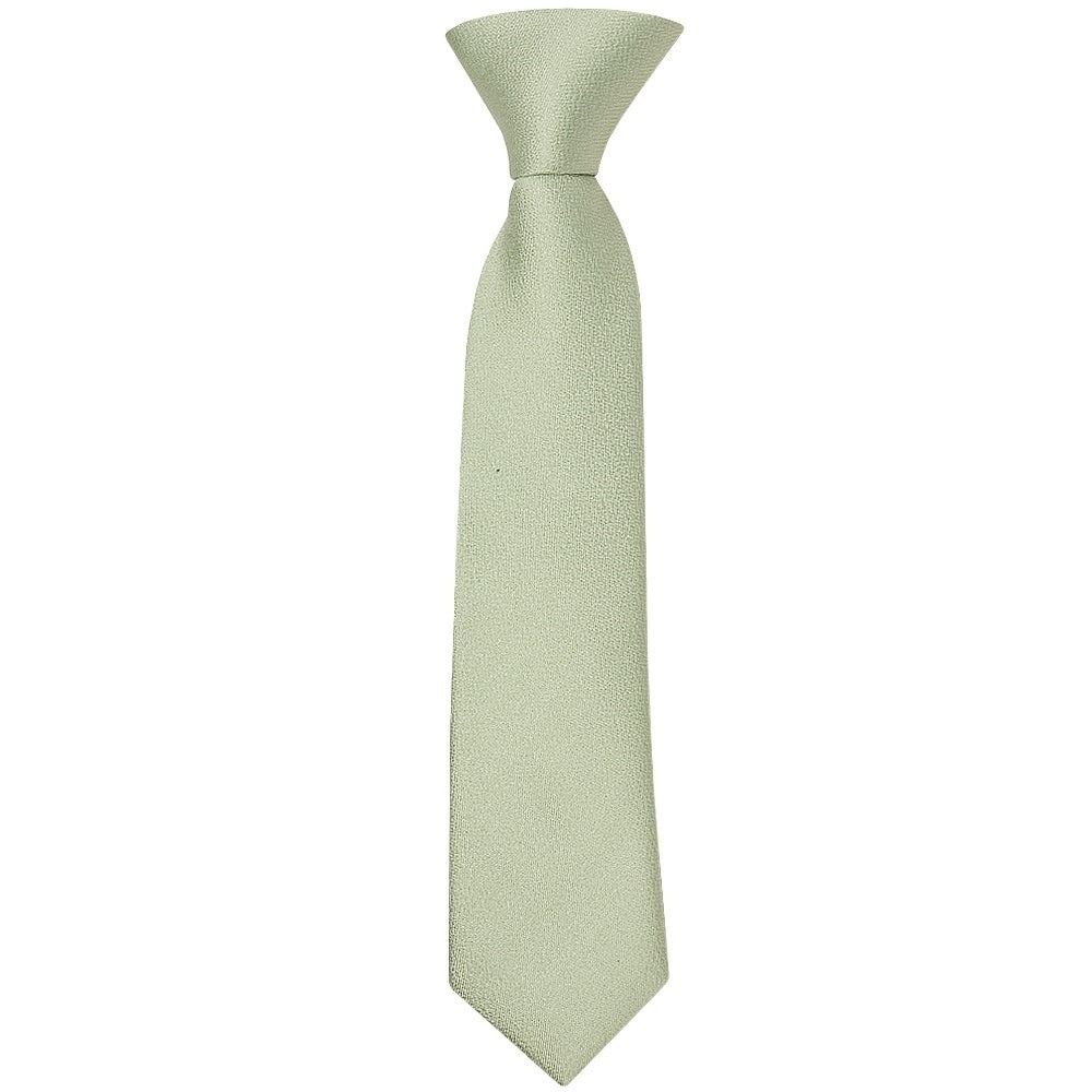 Pre Tied Light Sage Green Silk Boys Tie And Pocket Square Set Age 4 7 2