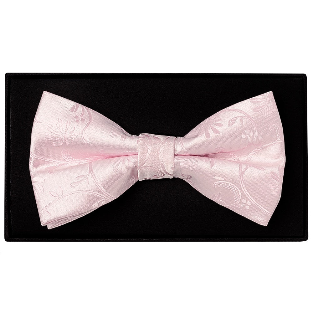 Blush Pink Floral Handmade Mens Bow Tie 1