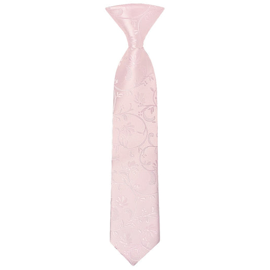 Pre Tied Blush Pink Floral Boys Tie Age 4 7 1