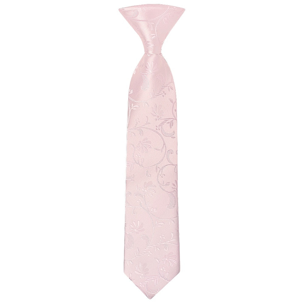 Pre Tied Blush Pink Floral Boys Tie And Pocket Square Set Age 4 7 2