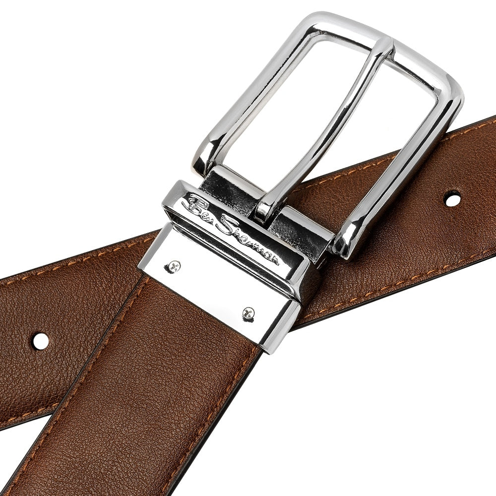 Ben Sherman Hopper Reversible Belt Black And Tan 5