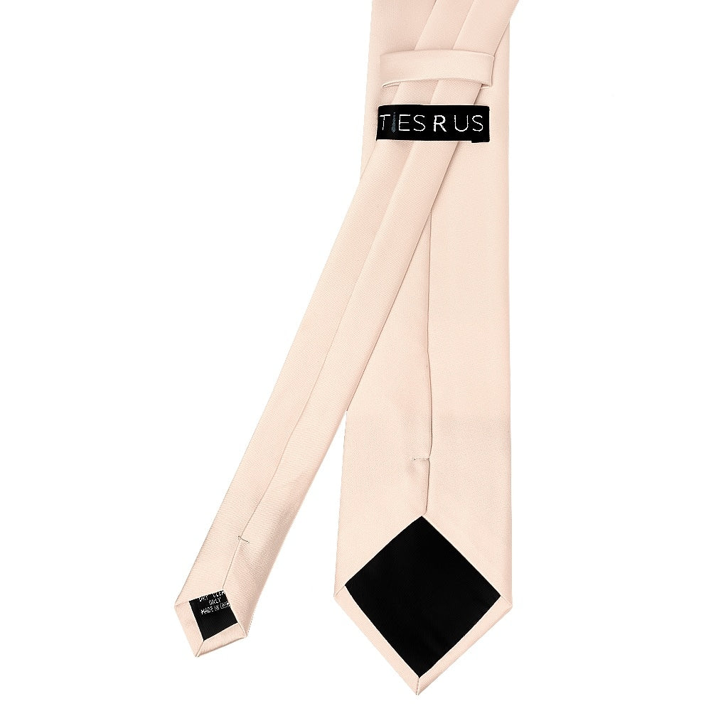 Plain Blush Classic Mens Tie And Pocket Square Set 5