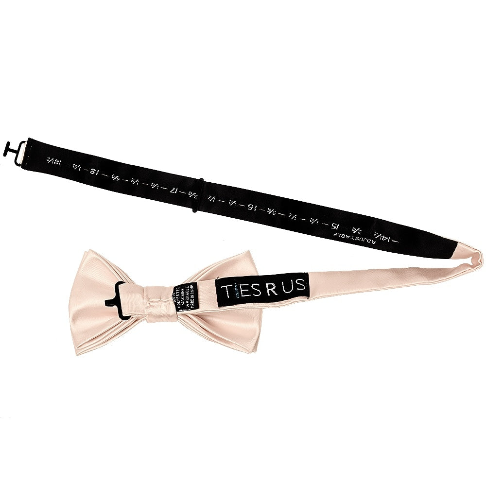 Plain Blush Handmade Mens Bow Tie And Pocket Square Set 3