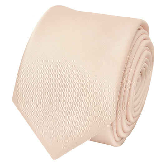 Plain Blush Satin Skinny Boys Tie 2