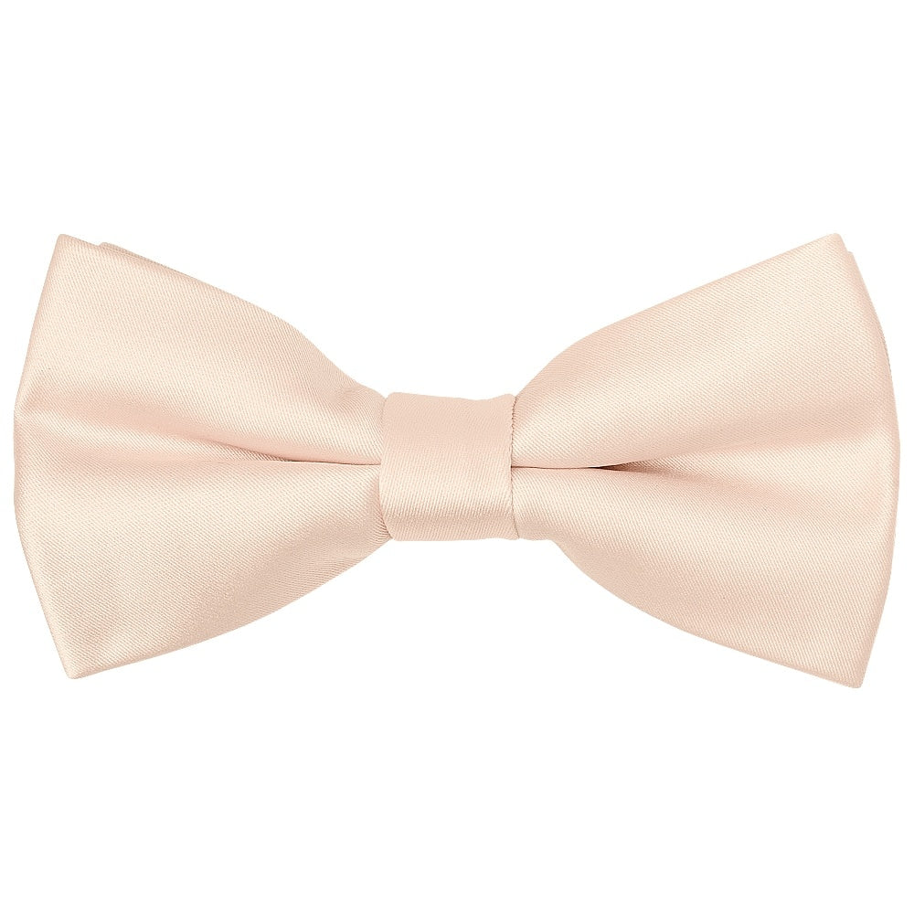 Pre Tied Blush Satin Boys Bow Tie and Pocket Square Set