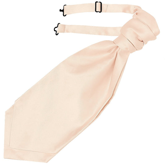 Plain Blush Satin Mens Cravat Tie And Pocket Square Set 2