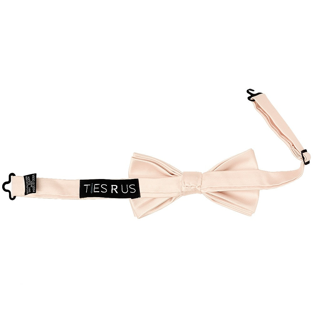 Pre Tied Blush Satin Boys Bow Tie And Pocket Square Age 4 7 3