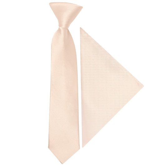 Pre Tied Blush Satin Boys Tie And Pocket Square Set Age 4 7 1