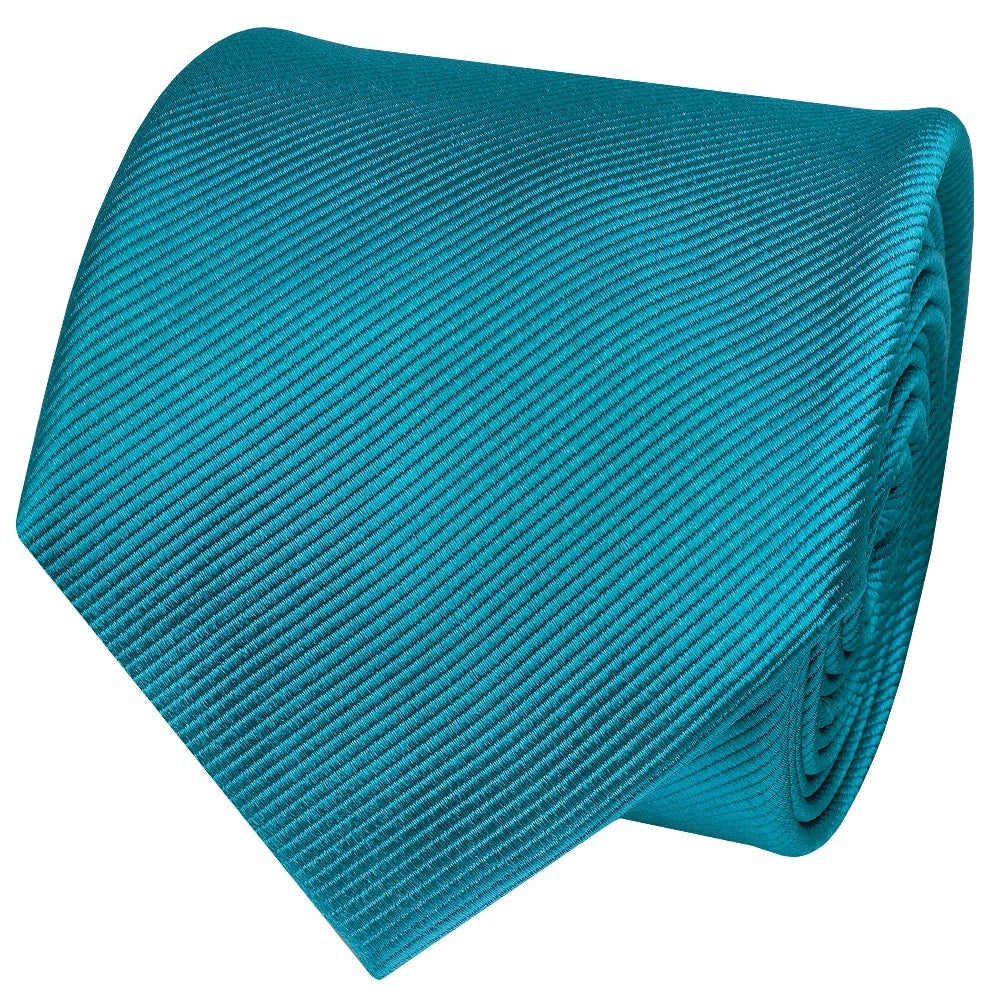 Turquoise Silk Twill Silk Classic Mens Tie 3